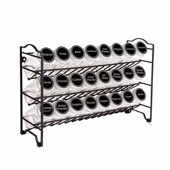 Spice Rack Storage Holder Free Standing Counter Kitchen Spice Organizer Rack Metal Spice Rack Kitchen Storage Organizer