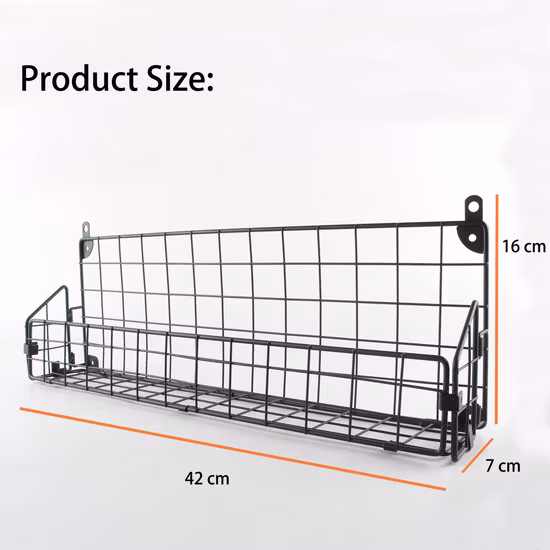 Spice Rack Organizer Wall Mount Hanging Black Spice Organizer Shelf Farmhouse Seasoning Organizer Space-Saving Holder for Kitchen Wall