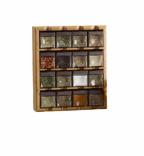 Space Saving for Kitchen Bamboo Spice Storage Rack 4tier Cabinet Storage Organizer for Drawer