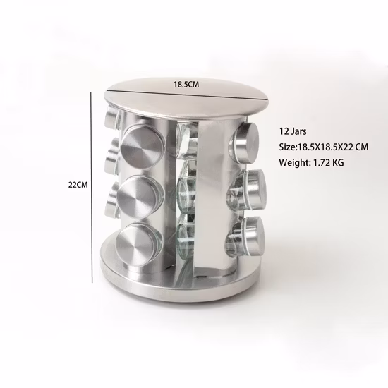 Countertop Storage Seasoning Tower Rotating Spice Jar Rack