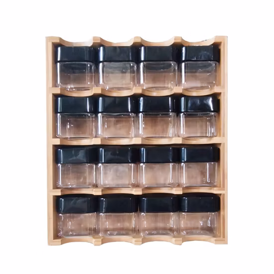Space Saving for Kitchen Bamboo Spice Storage Rack 4tier Cabinet Storage Organizer for Drawer