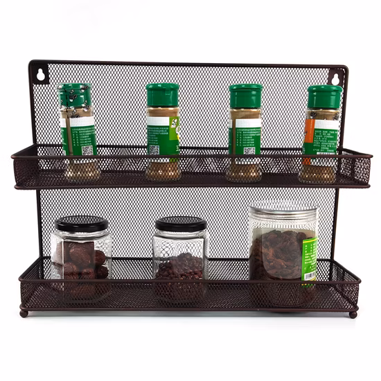 Kitchen Counter-Top or Wall Mount Spice Rack Jars Storage Organizer Spice Racks