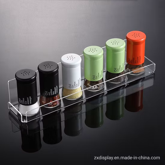 Kitchen Wall Mounted Acrylic Spice Jar Storage Rack Seasoning Bottles Holder